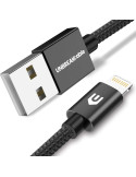 UNBREAKcable Cable Mallado Lightning a USB-A 2M Negro
