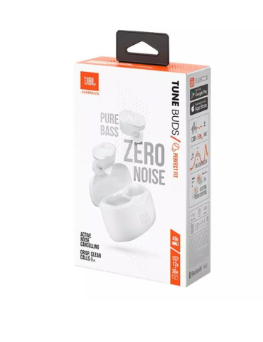 JBL Tune Flex Perfect Fit Pure Bass Zero Noise Noise Cancelling White