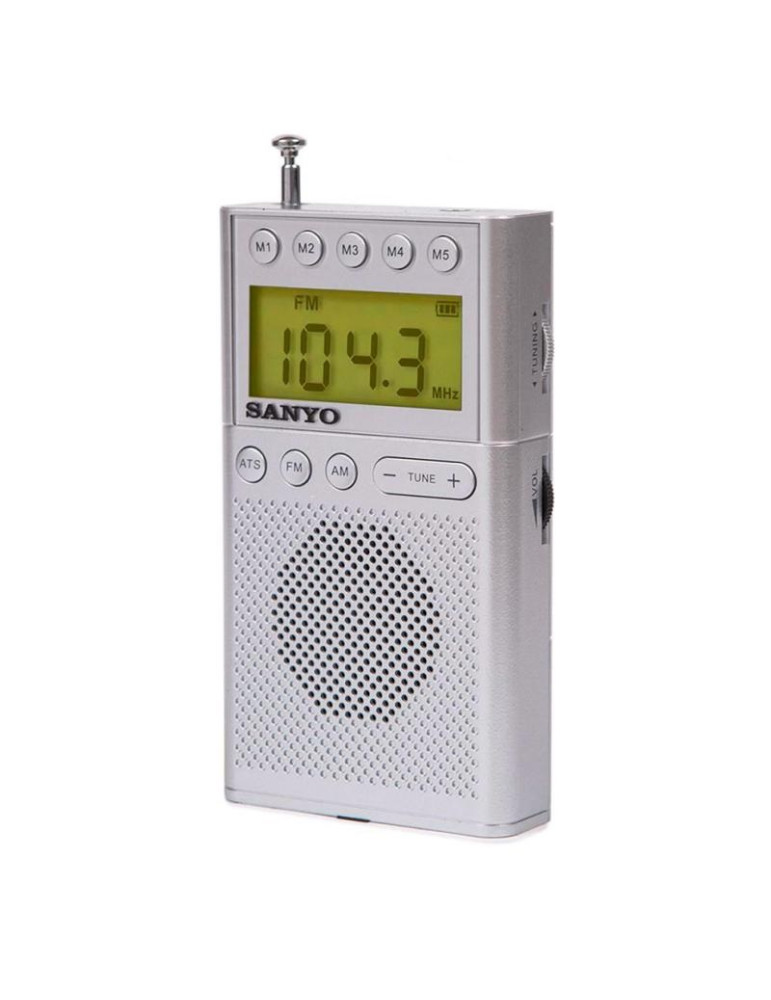 SANYO Radio Digital Bolsillo AM/FM KS121P Plata