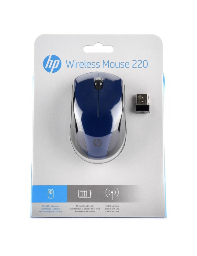 Ratón Inalámbrico HP 220 Azul Marino