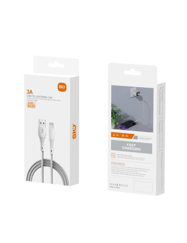 SioWorld SC03 Cable Fast Charging USB a Lightning 3A 1M Blanco