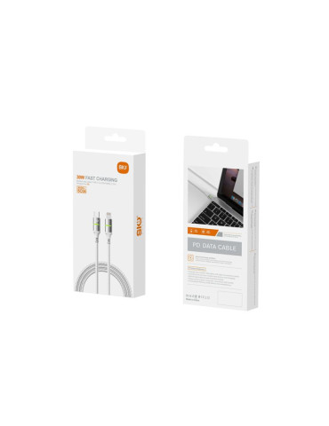 SioWorld SC04 30W Cable Tipo C a Lightning 1.2m Mallado Blanco