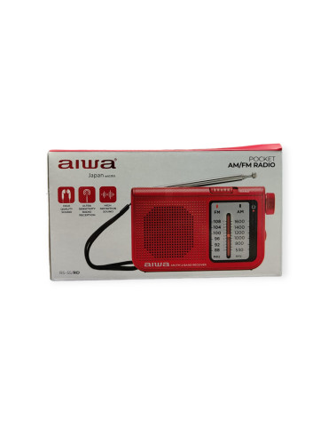 Aiwa RS_55/RD Radio Portátil de Bolsillo AM/FM ROJA