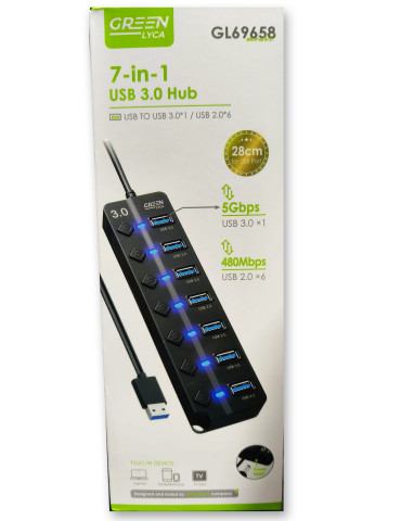 GREENLYCA GL69658 USB 7 en 1 HUB USB 3.0