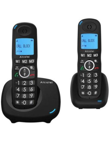 Teléfono Fijo Inalámbrico Alcatel Duo Xl535, color Negro