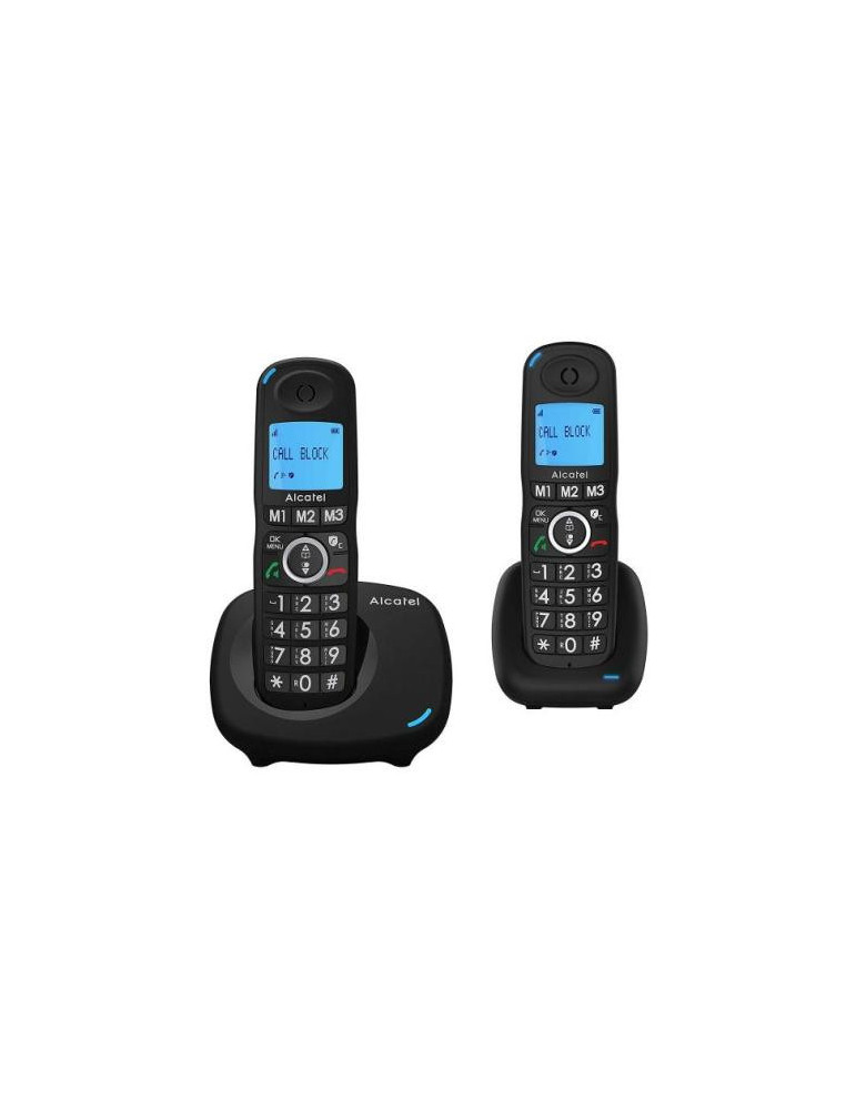 Teléfono Fijo Inalámbrico Alcatel Duo Xl535, color Negro