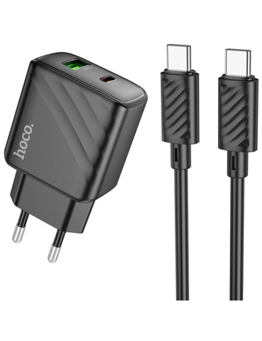 Adaptador de Carga Puerto DUAL HOCO CS23A PD30W+QC3.0+ Cable Tipo-C Tipo C 1M