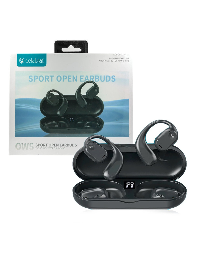 CELEBRAT OWS-W29 Auriculares Inalámbricos de Deporte Negros