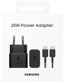 Adaptador de Pared Cargador Samsung 25 W - Negro + Cable USB C - USB C