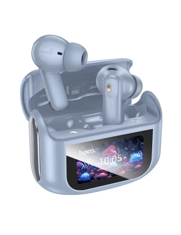 HOCO EQ21 Auriculares Inalámbricos ANC+ENC con Pantalla LED Bluetooth 5.4 Azules