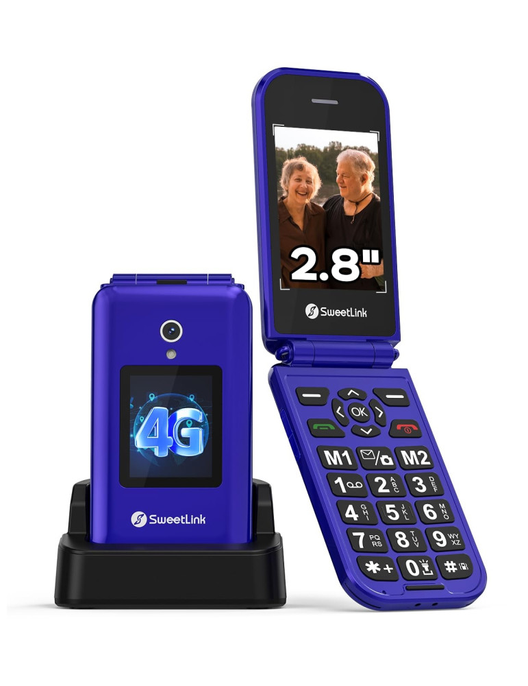 SweetLink F4 Plus 4G - Teléfono Móvil con Tapa Senior