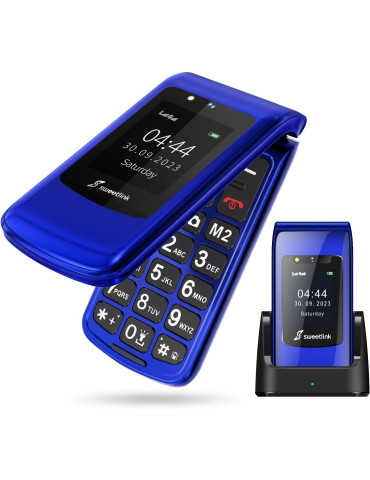 SweetLink F2 Plus Teléfono Móvil con Tapa Senior