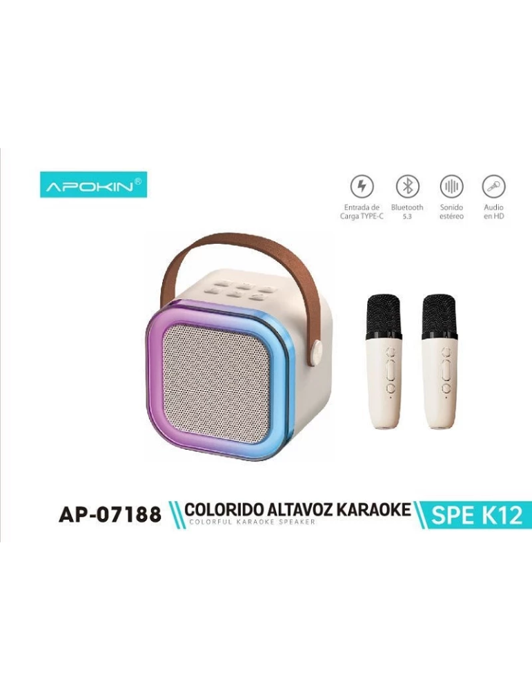 APOKIN AP-07188 Altavoz Con Micrófonos Duales