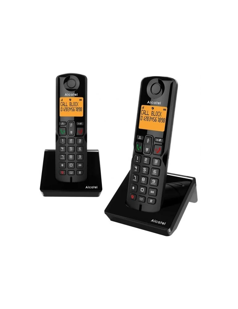 Duo de Teléfonos Fijos Inalámbricos Alcatel S280 Negro