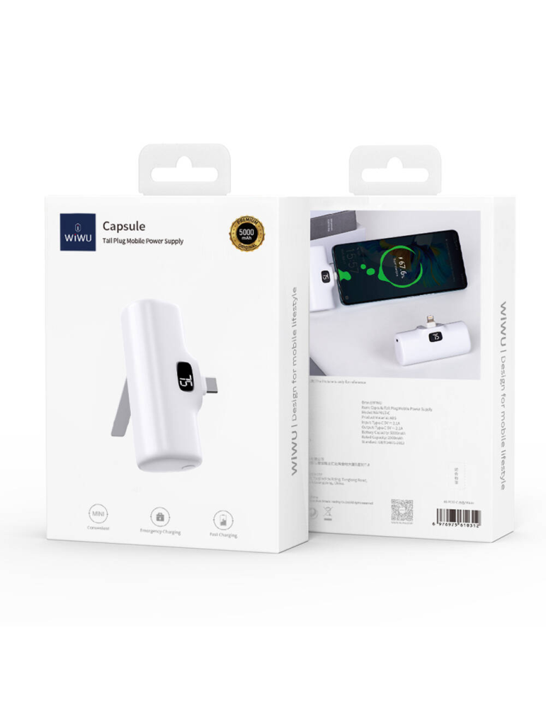 WiWu Wi-P017 Power Bank 5000 mAh Tipo-C Blanco