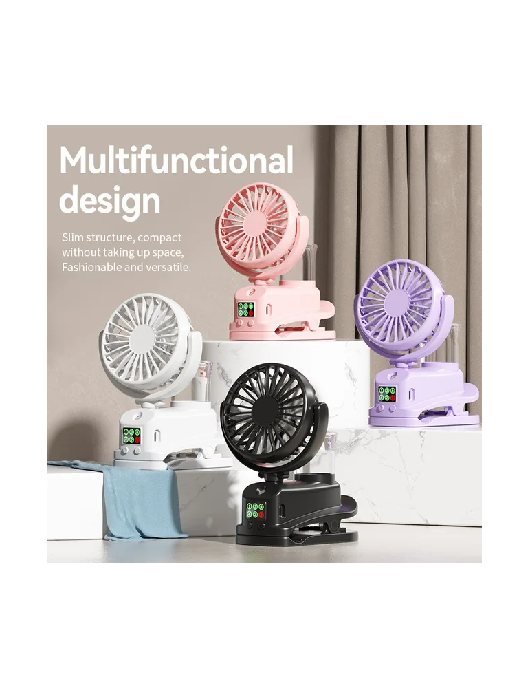 F7 Ventilador de Clip con Humidificador Rosa