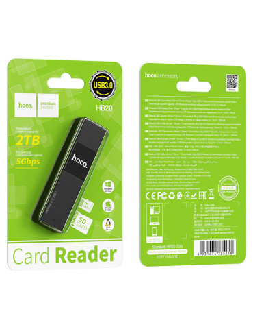 Lector de Tarjetas HOCO PREMIUM 2 en 1 USB 3.0