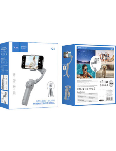 HOCO K24 Soporte Para Teléfono Gimble con 3 Ejes Con Efecto Antivibración, Gris