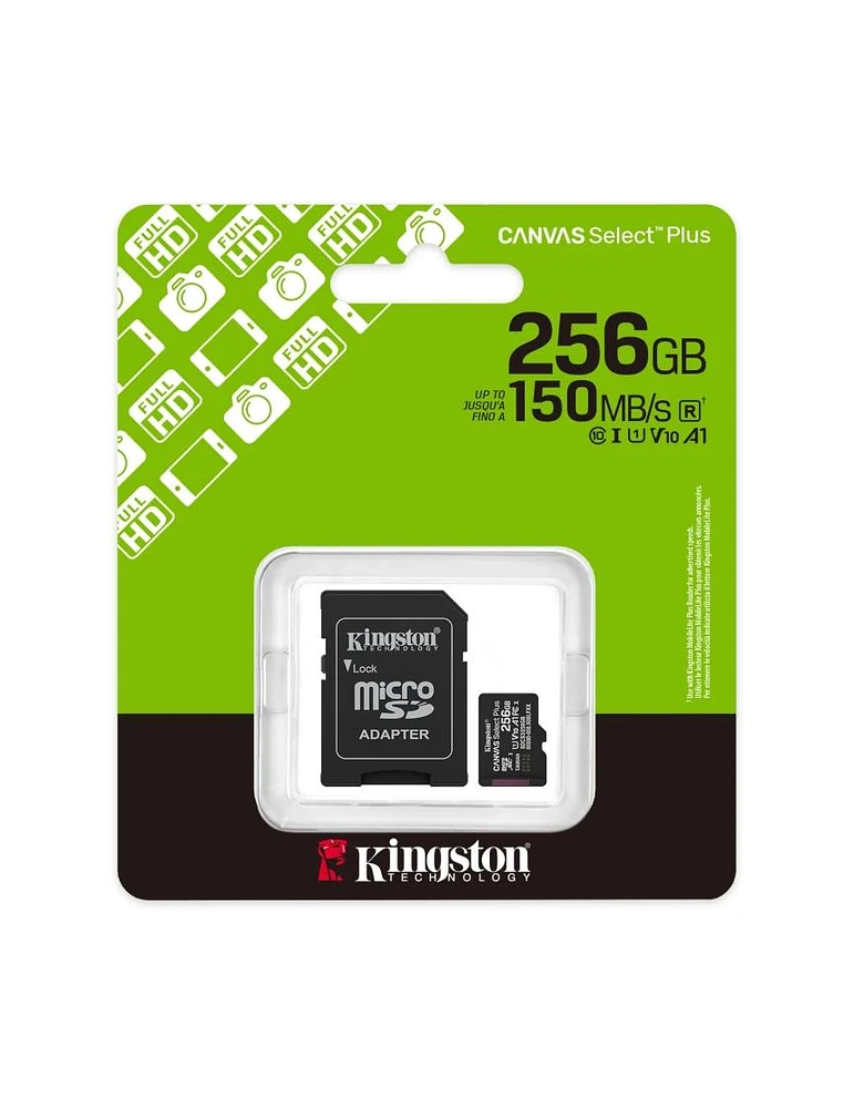 Tarjeta de Memoria Kingston Canvas Select™ Plus 256GB SDCS3 MicroSDXC Gen 3 150MB/s