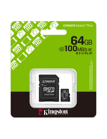 Tarjeta de Memoria Kingston Canvas Select™ Plus 64GB SDCS3 MicroSDXC Gen 3 150MB/s