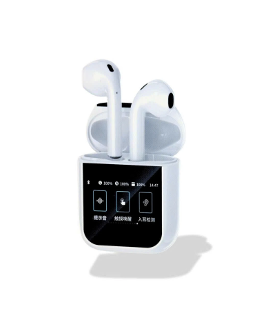 WiWU T24 TWS Auriculares Inalámbricos con Pantalla Integrada, Blanco