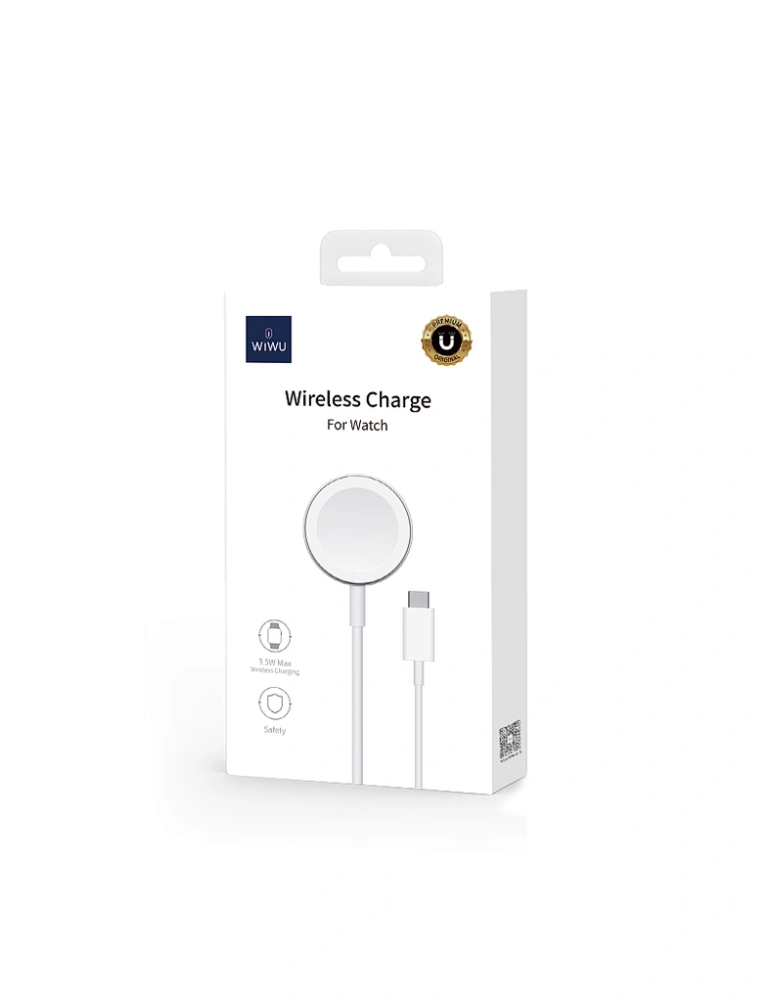 WiWu M9 Cargador Inalámbrico para Apple Watch con Tipo C, Blanco