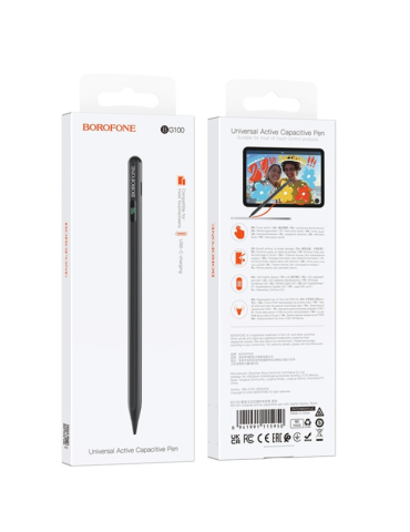 BOROFONE BG100 Lápiz Inalámbrico Capacitivo Universal, Negro