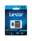 Lexar Blue 512 GB – Tarjeta microSDXC de Alta Velocidad (UHS‑I, C10, U3, V30, A2)