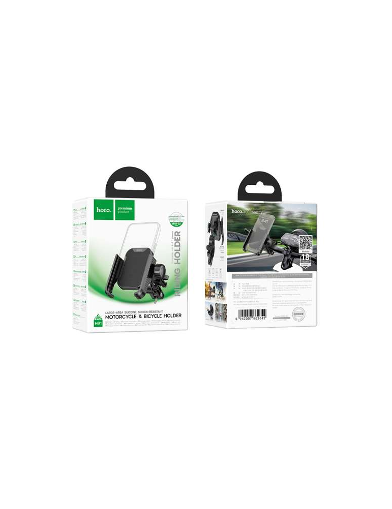 Support de teléfono HOCO H91 para manillar – Bicicleta y Moto • Negro