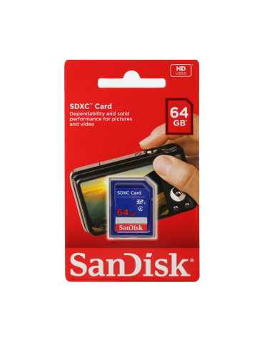 SanDisk SDXC 64 GB Clase 4 – Tarjeta de Memoria Azul