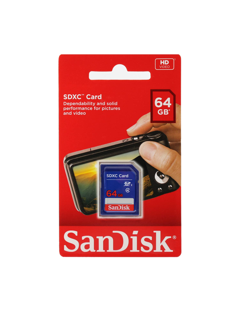 SanDisk SDXC 64 GB Clase 4 – Tarjeta de Memoria Azul