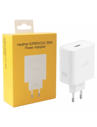 Realme 80W USB-A SuperVOOC Adapter – Cargador Rápido Blanco