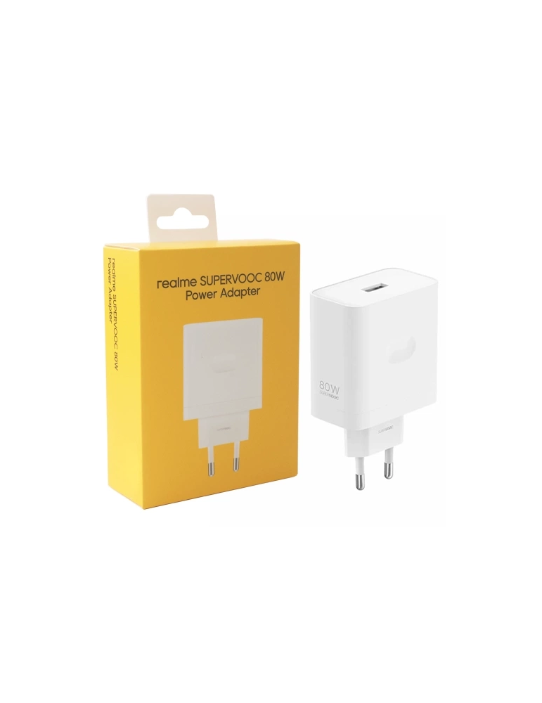 Realme 80W USB-A SuperVOOC Adapter – Cargador Rápido Blanco