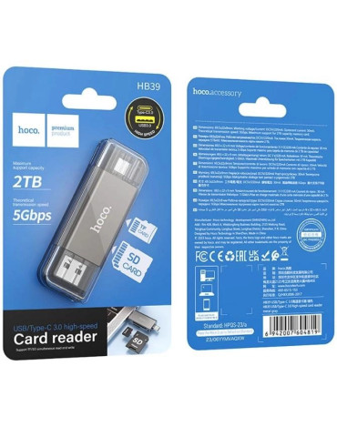 Lector de Tarjetas HB39 HOCO PREMIUM TYPE C USB 3.0