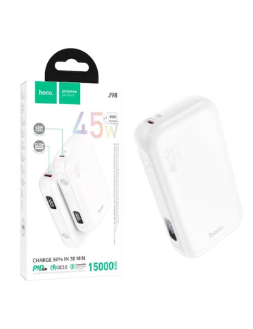 Hoco J98 45W PD 15000 mAh Power Bank - White