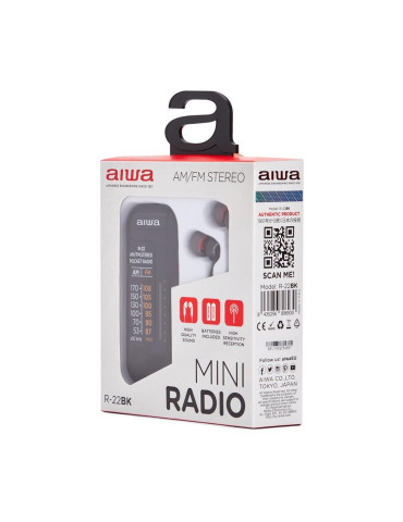 RADIO AIWA R22BK DE BOLSILLO CON AURICULARES