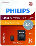 Philips Tarjeta de memoria Micro SDHC 32GB con Adaptador