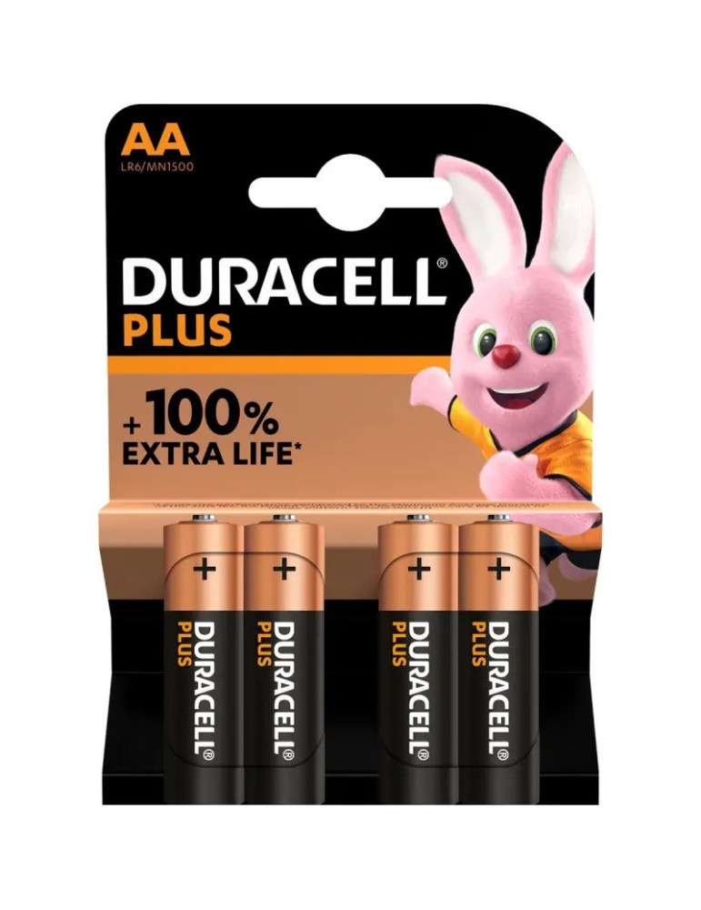 Pack de Cuatro Pilas Alcalinas Duracell PLUS LR6 Doble A