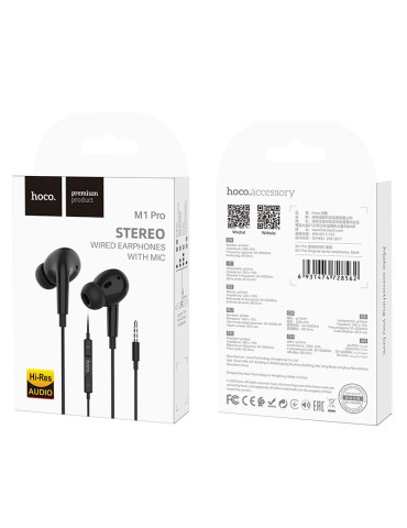 Auriculares Con Cable MiniJack 3.5MM Estéreos HOCO M1 PRO Negros con Micrófono