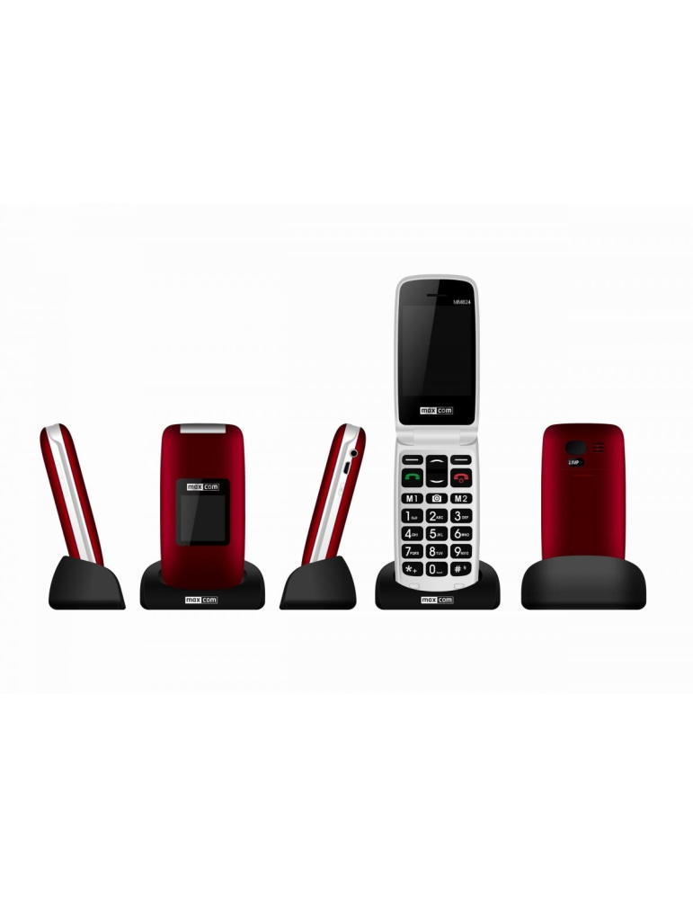 Teléfono Senior Móvil Con Tapa MAXCOM MM824 Rojo