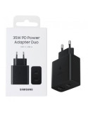 Adaptador de Cargador de Pared Samsung EP-TA220NBEGEU 35W Dual USB A + USB C Negro