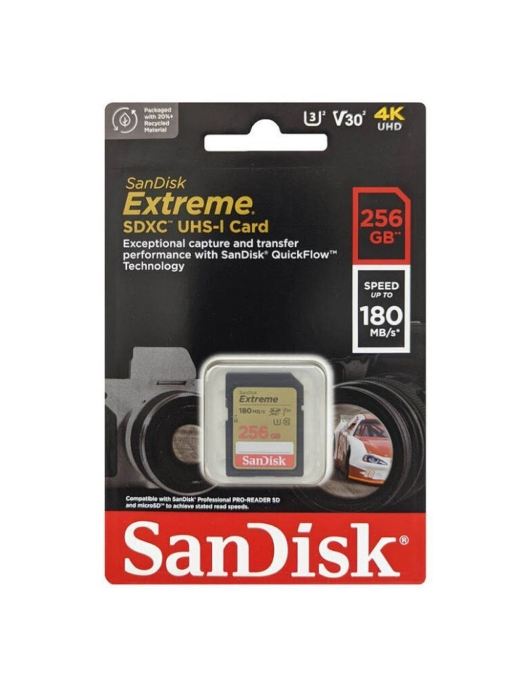 Tarjeta Sandisk® Extreme SDXC™ UHS-I 256 GB 180Mb/s V30